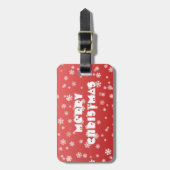 kerstsnowflakes bagagelabel (Voorkant verticaal)