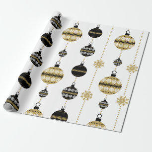 Kerstsnowflakes Baubles Holiday Gift Wrap. Cadeaupapier