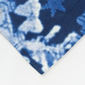 kerstsnowflakes blauw en zilver fleece deken (Hoek)