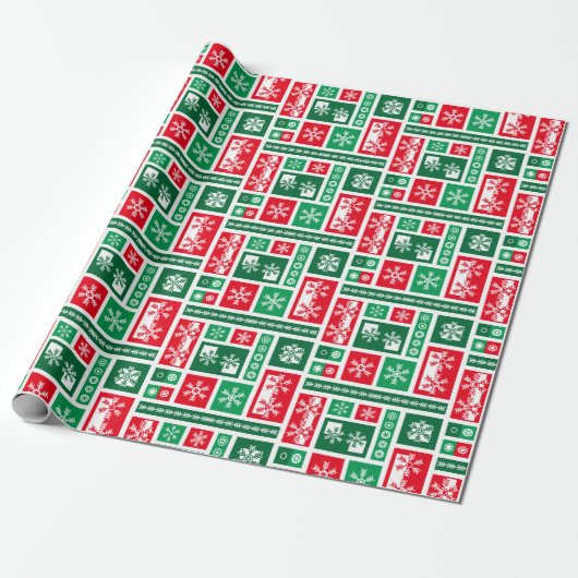kerstsnowflakes cadeaupapier (Uitgerold)