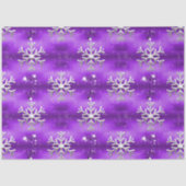 kerstsnowflakes en sterren op Paars Tissuepapier (Voorkant)