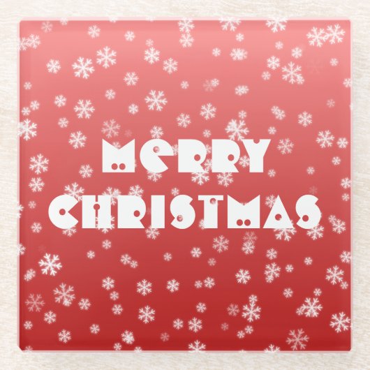 kerstsnowflakes glazen onderzetter (Voorkant)