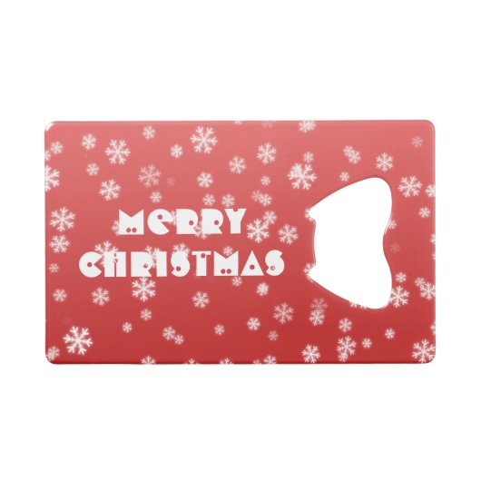 kerstsnowflakes kredietkaart flessenopener (Voorkant (Horizontaal))
