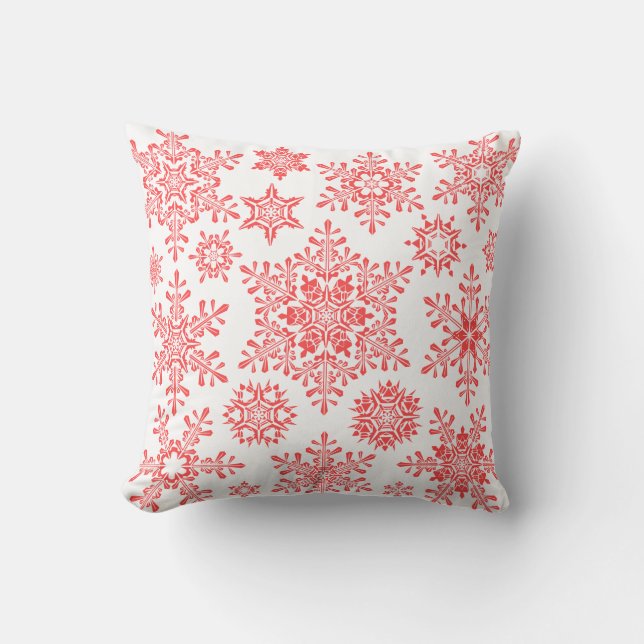 kerstsnowflakes kussen (Voorkant)