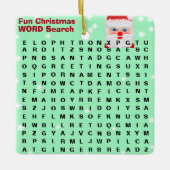 Kerstsnowflakes Mini 15 Word Puzzle Name Keramisch Ornament (Voorkant)