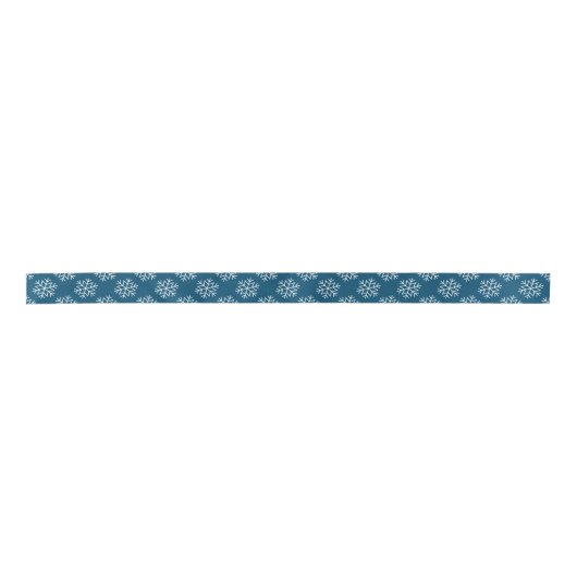 Kerstsnowflakes op Blauwgroen lintje Lint (Voorkant)