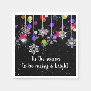 kerstsnowflakes op zwart servet