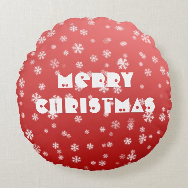 kerstsnowflakes rond kussen (Voorkant)