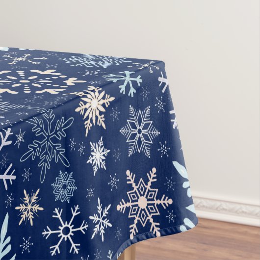 kerstsnowflakes Scandinavian Deep Blue Tafelkleed (Voorbeeld)