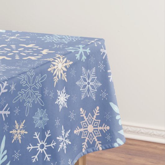 kerstsnowflakes Scandinavian Winter Blue Tafelkleed (Voorbeeld)