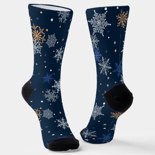 kerstsnowflakes sokken (Gebogen)