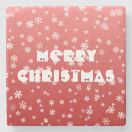 kerstsnowflakes stenen onderzetter (Voorkant)