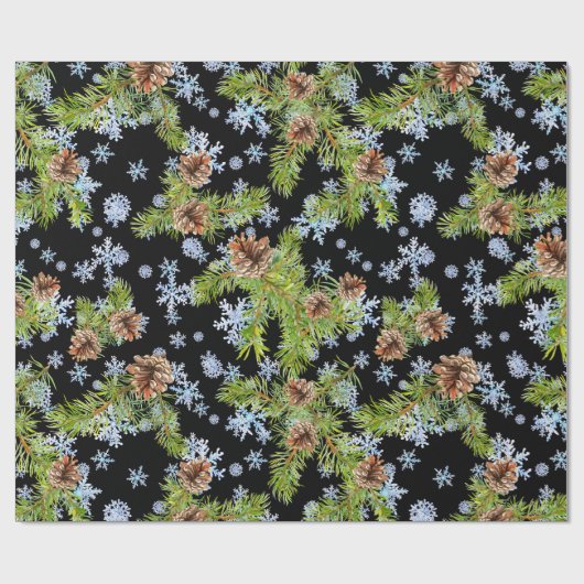 kerstsnowflakes van de beste kwaliteit Pinecones B Cadeaupapier (Vlak)