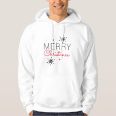 kerstsnowflakes, zwart en rood hoodie (Voorkant)