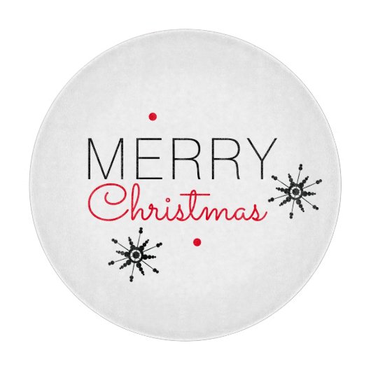 kerstsnowflakes, zwart en rood snijplank (Voorkant)