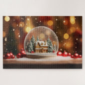 kerstsnowglobe legpuzzel (Horizontaal)