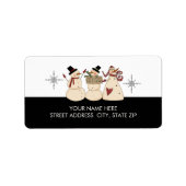 kerstsnowman-adres: mailinglabels etiket (Voorkant)