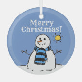 kerstsnowman-design met prettige kerst glas ornament (Voorkant)