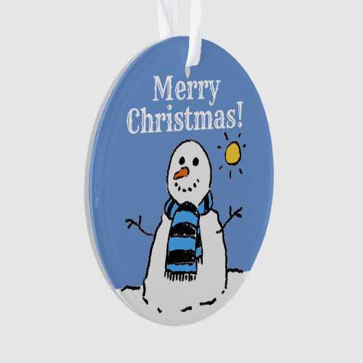 kerstsnowman-design met prettige kerst ornament (voorkant)