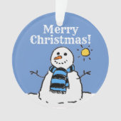 kerstsnowman-design met prettige kerst ornament (voorkant)