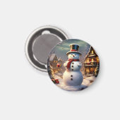 kerstsnowman Magnet Magneet (Voorkant / Achterkant)