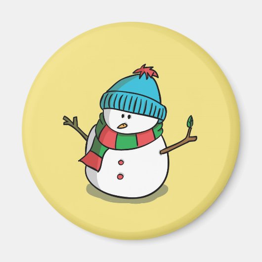 kerstsnowman Magnet Magneet (Voorkant)