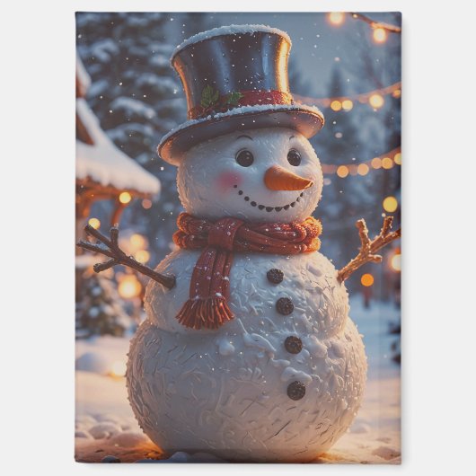 kerstsnowman Magnet Magneet (Voorkant)
