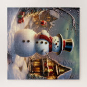 Kerstsnowman Puzzle Legpuzzel (Horizontaal)