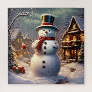 Kerstsnowman Puzzle Legpuzzel