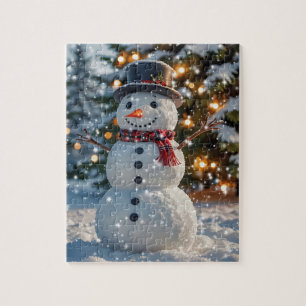 Kerstsnowman Puzzle Legpuzzel