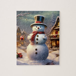 Kerstsnowman Puzzle Legpuzzel