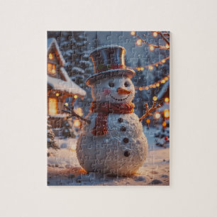 Kerstsnowman Puzzle Legpuzzel