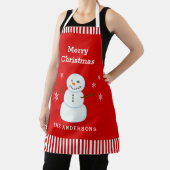kerstsnowman Red Custom Apron Schort (Insitu)