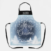 kerstsnowy Fairy Tale Fantasy Forest 20XX Schort (Voorkant)