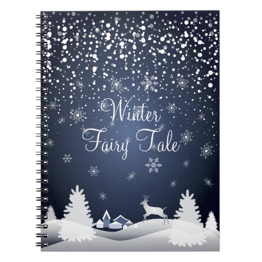 kerstsnowy Fairy Tale Fantasy Forest Notitieboek (Voorkant)