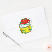 Kerstsoftbal ronde sticker (Envelop)
