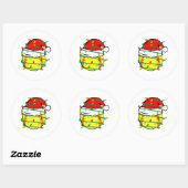 Kerstsoftbal ronde sticker (Vel)