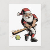Kerstsoftbal spelen als de Kerstman Sport Uitnodiging Briefkaart (Voorkant)