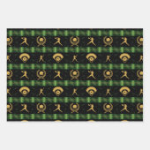 Kerstsoftbalspeler - Meisjes groen cheque Inpakpapier Vel (Voorkant 3)