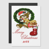 Kerstsok Kerstmis Magnetische Kaart (Voorkant / Achterkant)