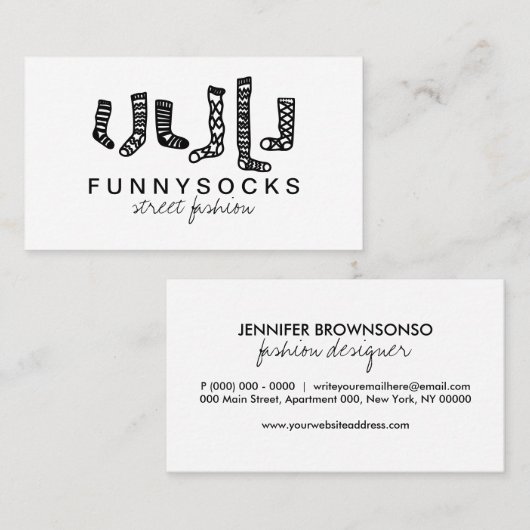 kerstsokje voor aangepaste winkels visitekaartje (Voorkant / Achterkant)