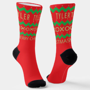 Kerstsokken Chevron Design Sokken