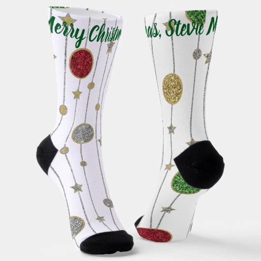 Kerstsokken Glitter Slinger Sokken (Gebogen)