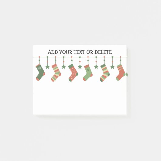 kerstsokken, kousen, tuintekst post-it® notes (Voorkant)