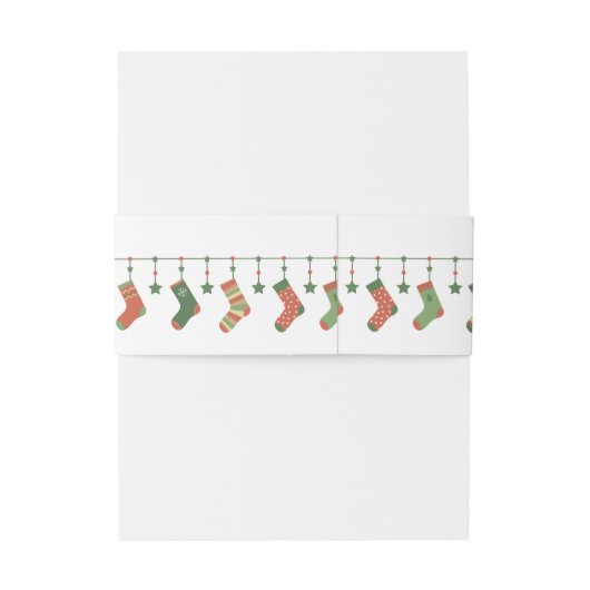 kerstsokken, kousen, tuintekst uitnodigingen wikkel (Achterkant Voorbeeld)