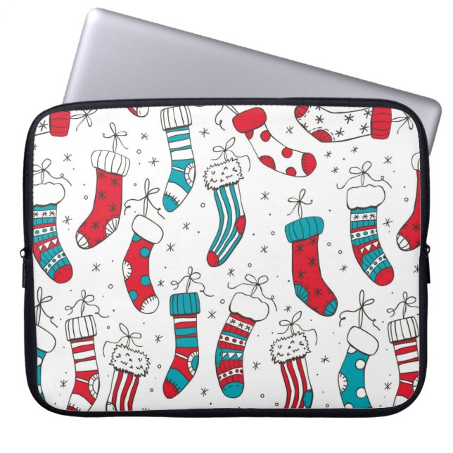 kerstsokken laptop sleeve (Voorkant)