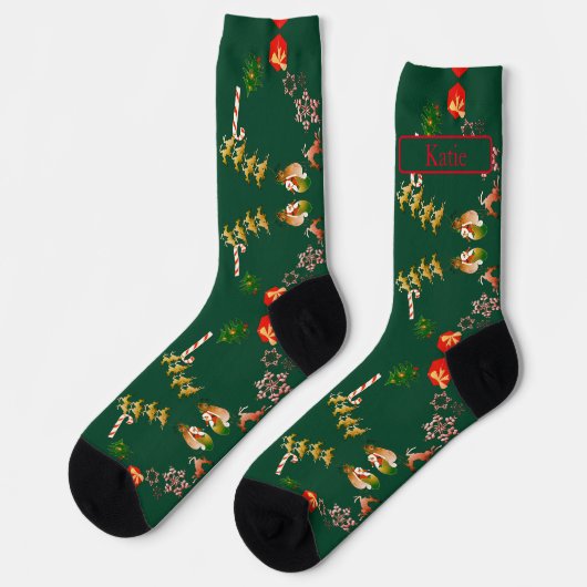 kerstsokken "Santa's Reindeer Crew Socks" Sokken (Links)