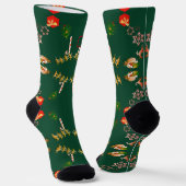 kerstsokken "Santa's Reindeer Crew Socks" Sokken (Gebogen)