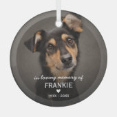 Kerstsouvenir voor huisdierhond foto ter nagedacht glas ornament (Voorkant)