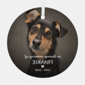 Kerstsouvenir voor huisdierhond foto ter nagedacht glas ornament (Achterkant)